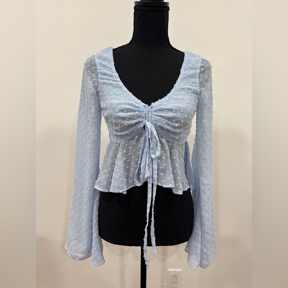 Lovers + Friends Tops - Lovers + Friends Light Blue Lily Top